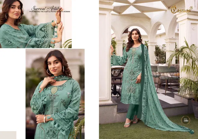 Cosmos Noor Premium Embroidered Vol 1 Cambric Cotton Suits Online Wholesale